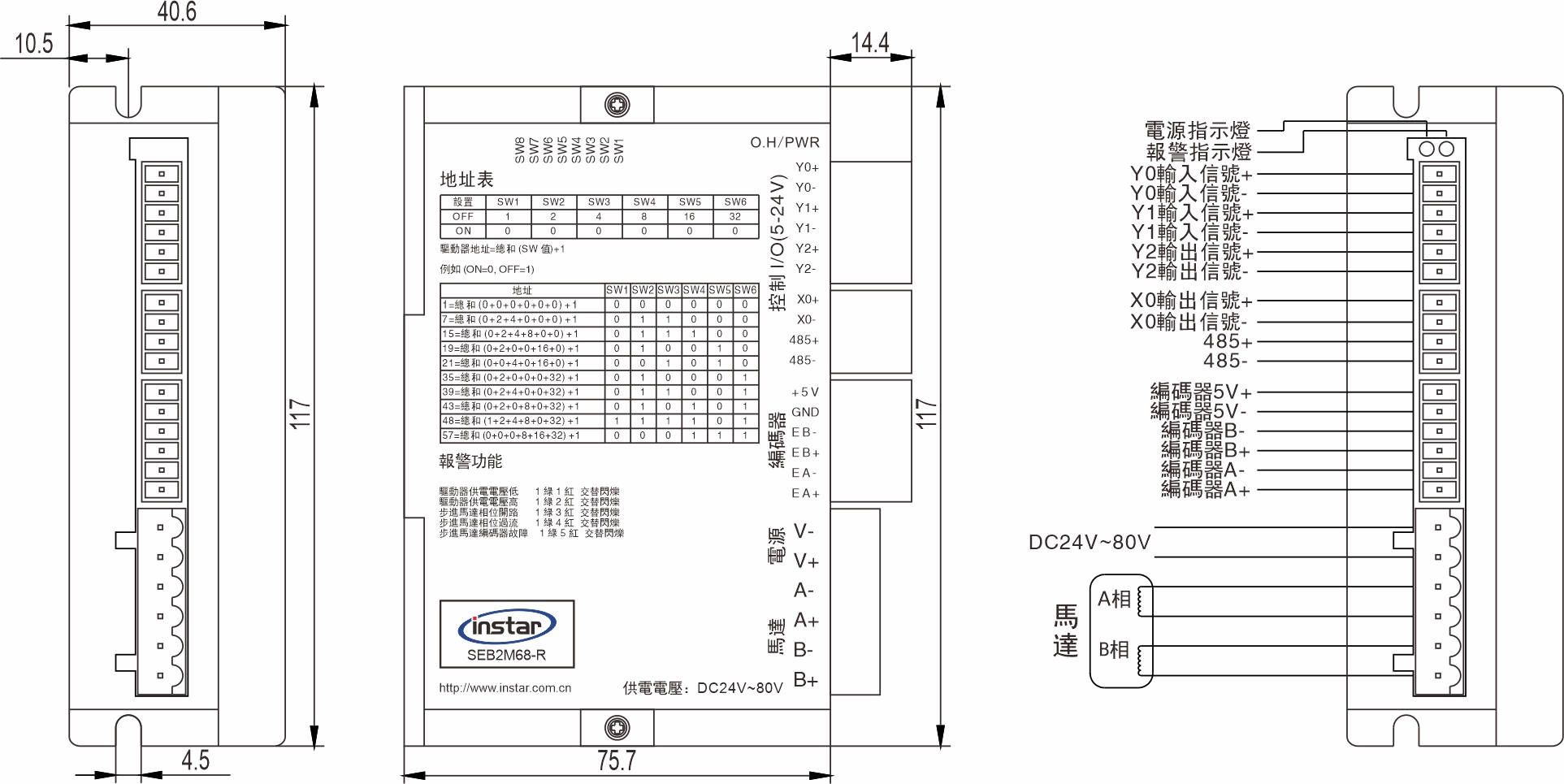 RS484總線閉迴路步進驅動器 SEB2M68-R RS484總線閉迴路步進驅動器 SEB2M68-R