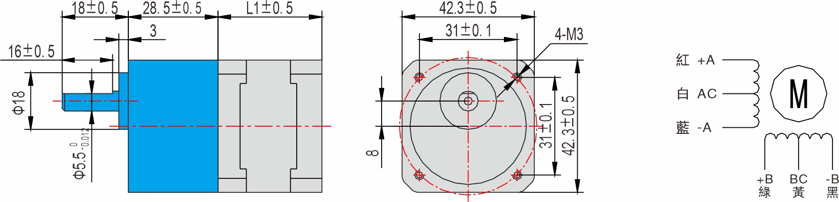 英士達機電 42mm齒輪箱步進馬達 英士達機電 42mm齒輪箱步進馬達